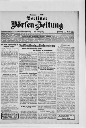 Berliner Börsen-Zeitung on May 16, 1924