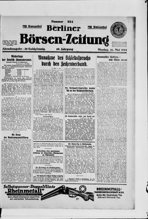 Berliner Börsen-Zeitung on May 19, 1924