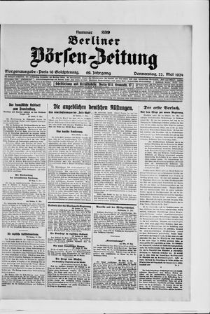 Berliner Börsen-Zeitung on May 22, 1924