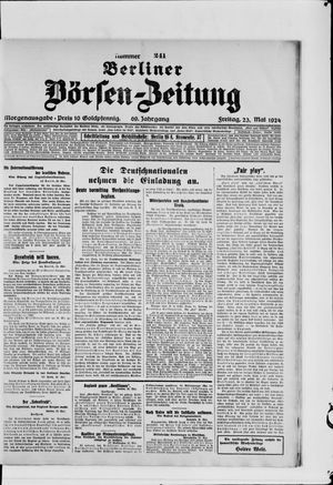 Berliner Börsen-Zeitung vom 23.05.1924
