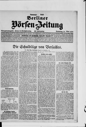 Berliner Börsen-Zeitung on May 25, 1924