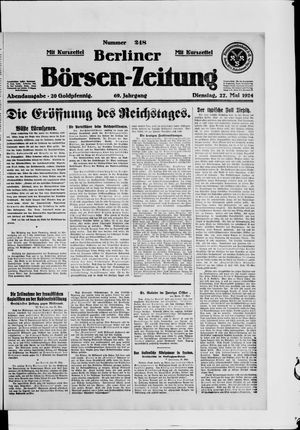 Berliner Börsen-Zeitung on May 27, 1924