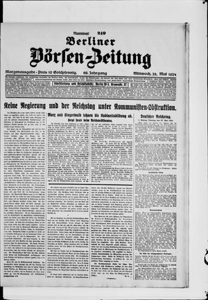Berliner Börsen-Zeitung vom 28.05.1924
