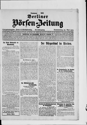 Berliner Börsen-Zeitung on May 29, 1924