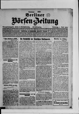 Berliner Börsen-Zeitung vom 01.06.1924