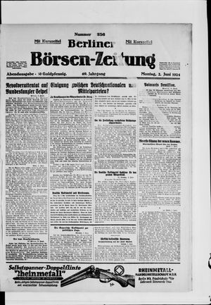 Berliner Börsen-Zeitung vom 02.06.1924