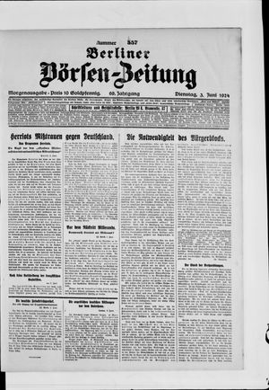 Berliner Börsen-Zeitung vom 03.06.1924