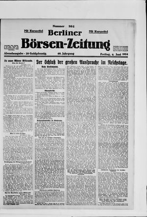 Berliner Börsen-Zeitung on Jun 6, 1924