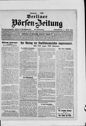 Berliner Börsen-Zeitung vom 07.06.1924