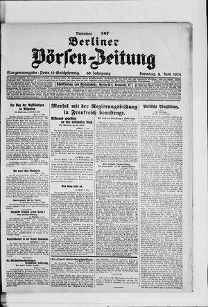 Berliner Börsen-Zeitung vom 08.06.1924