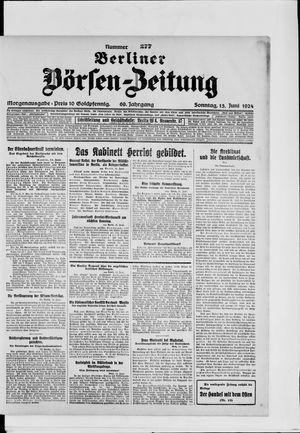 Berliner Börsen-Zeitung on Jun 15, 1924