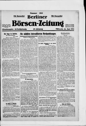 Berliner Börsen-Zeitung vom 18.06.1924