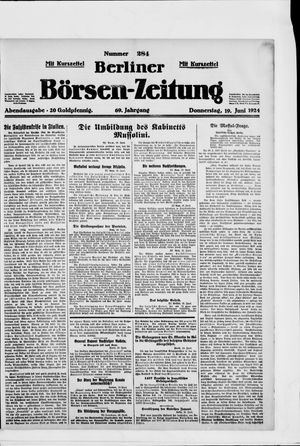 Berliner Börsen-Zeitung vom 19.06.1924