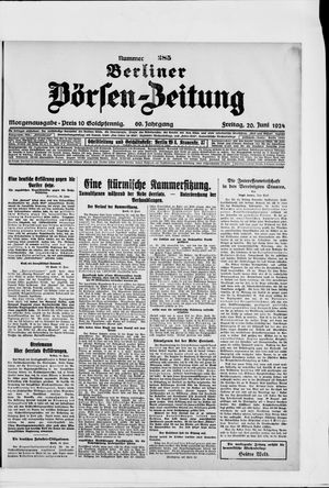 Berliner Börsen-Zeitung vom 20.06.1924