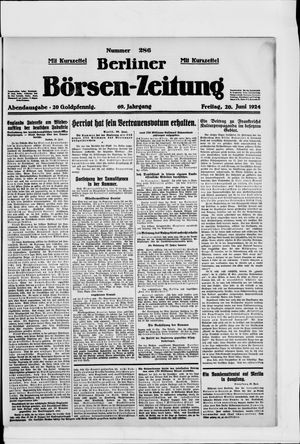 Berliner Börsen-Zeitung vom 20.06.1924