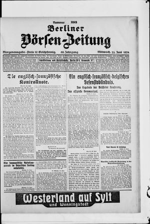 Berliner Börsen-Zeitung vom 25.06.1924