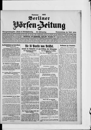 Berliner Börsen-Zeitung vom 26.06.1924