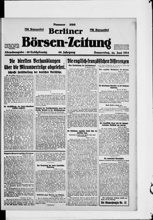 Berliner Börsen-Zeitung vom 26.06.1924