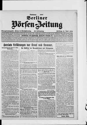 Berliner Börsen-Zeitung vom 27.06.1924