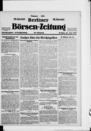 Berliner Börsen-Zeitung vom 27.06.1924