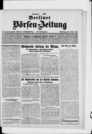 Berliner Börsen-Zeitung vom 29.06.1924