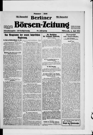 Berliner Börsen-Zeitung vom 02.07.1924