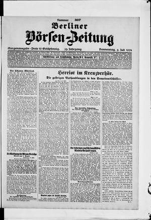 Berliner Börsen-Zeitung vom 03.07.1924