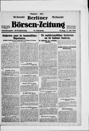 Berliner Börsen-Zeitung vom 04.07.1924
