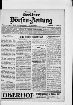 Berliner Börsen-Zeitung vom 06.07.1924