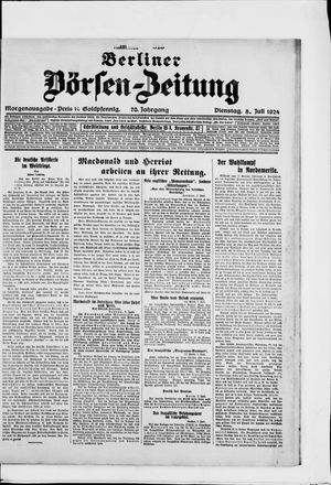Berliner Börsen-Zeitung vom 08.07.1924