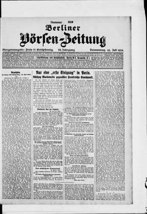 Berliner Börsen-Zeitung vom 10.07.1924