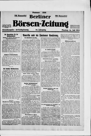 Berliner Börsen-Zeitung on Jul 14, 1924