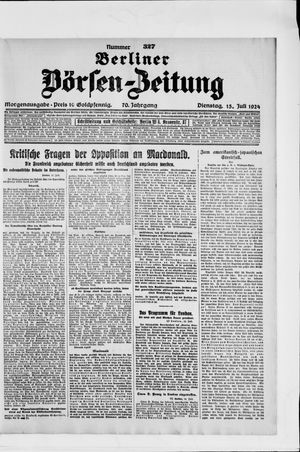 Berliner Börsen-Zeitung vom 15.07.1924