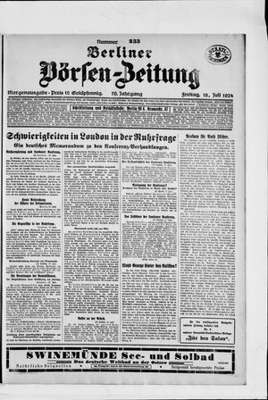 Berliner Börsen-Zeitung on Jul 18, 1924