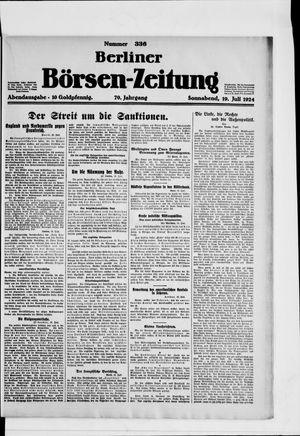 Berliner Börsen-Zeitung vom 19.07.1924
