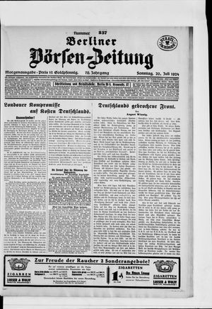 Berliner Börsen-Zeitung vom 20.07.1924
