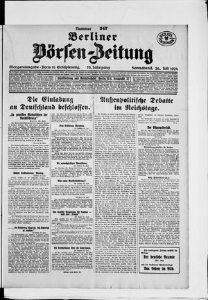 Berliner Börsen-Zeitung vom 26.07.1924