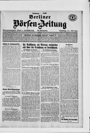 Berliner Börsen-Zeitung vom 27.07.1924