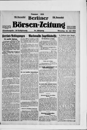 Berliner Börsen-Zeitung vom 29.07.1924