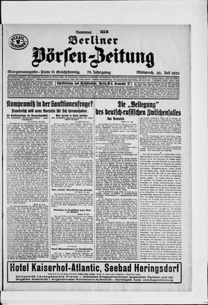 Berliner Börsen-Zeitung vom 30.07.1924