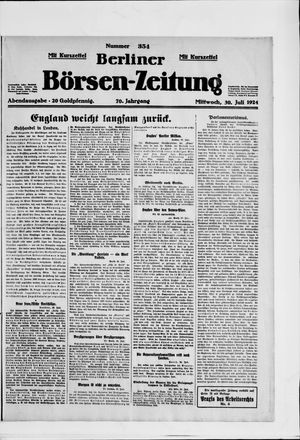 Berliner Börsen-Zeitung vom 30.07.1924