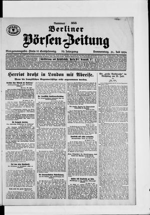 Berliner Börsen-Zeitung vom 31.07.1924