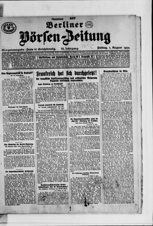 Berliner Börsen-Zeitung vom 01.08.1924