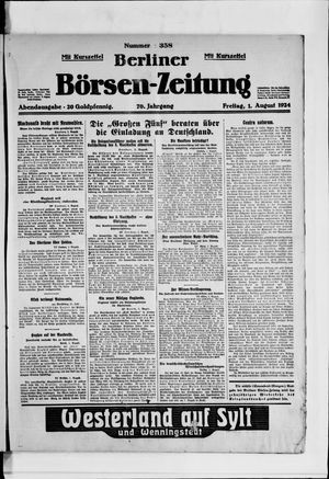 Berliner Börsen-Zeitung on Aug 1, 1924