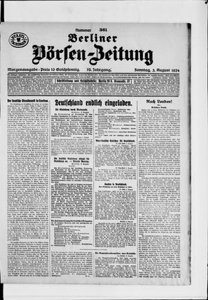 Berliner Börsen-Zeitung vom 03.08.1924