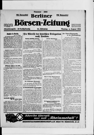 Berliner Börsen-Zeitung on Aug 4, 1924