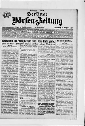 Berliner Börsen-Zeitung vom 05.08.1924