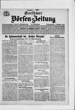 Berliner Börsen-Zeitung vom 07.08.1924