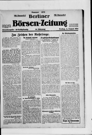 Berliner Börsen-Zeitung vom 08.08.1924