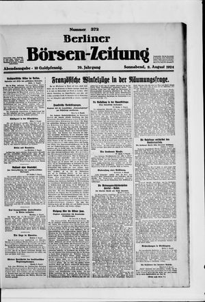 Berliner Börsen-Zeitung vom 09.08.1924